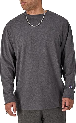 Miniatura 4 de Champion Mens Long Sleeve Tee Mens Logo Tee Mens Classic Logo Tee Negro, Gris grafito, Azul marino/flor y brillo, Gris Oxford, Regal azul marino,