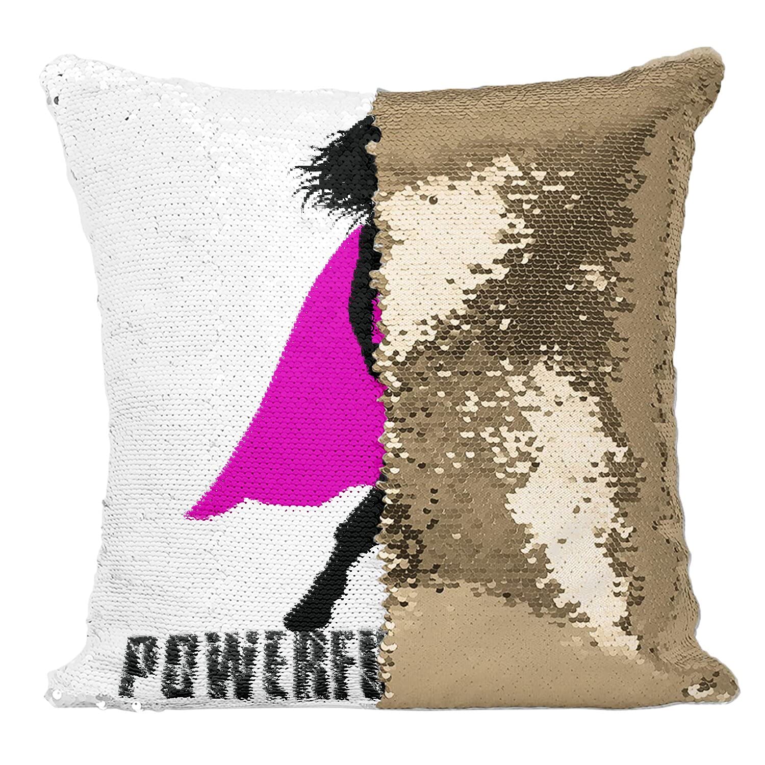 Coussin sequin paillettes doré avec housse magique super héros idée cadeau original maman