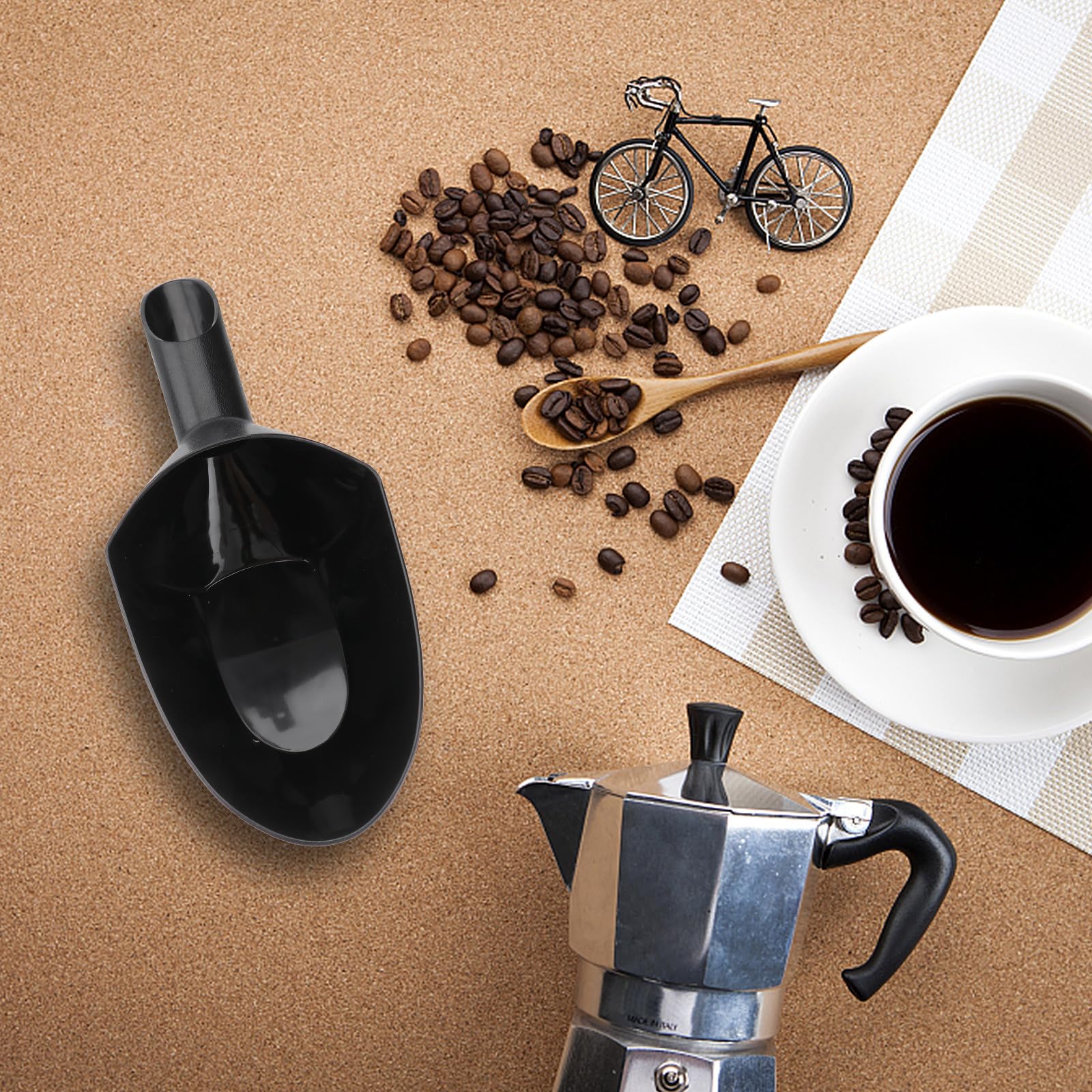 Operitacx Cuchara y Granos de Café de Gran Capacidad Diseño Ergonómico, Pala de Plástico Resistente Adecuado para Cafeterías y Uso Doméstico Cafeterías Uso Doméstico