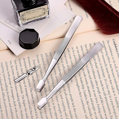 Miniatura 4 de Pinzas de sello de acero inoxidable sellos filatelia herramientas de coleccionista, para coleccionar álbum de sellos, 2 unidades