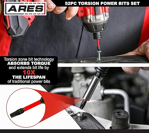 Vista 10 de ARES 70013 - Juego de 8 brocas de impacto de acero S2, incluye puntas Phillips de 1,2,3,4 y puntas ranuradas de 1/4 pulgadas, 5/16 pulgadas, 3/8