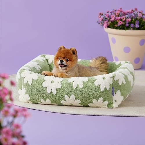Miniatura 6 de LE SURE Bonita cama para perros pequeños, camas lavables para cachorros, acogedor sofá ortopédico rectangular para mascotas con felpa jacquard