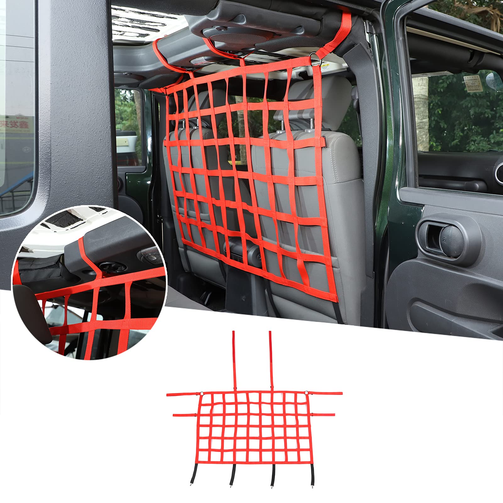 Filet De Séparation Siège Arrière Pour Jeep Wrangler JK JL Gladiator JT 2007-2021 - Barrière Chien, Sécurité