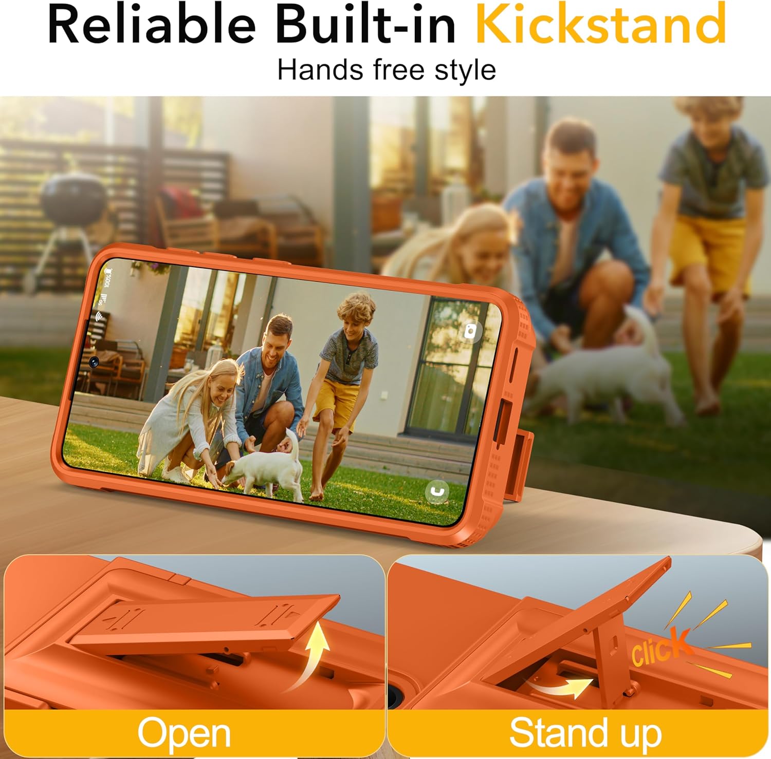Oterkin for Samsung Galaxy S26 Wallet Case [4-5 Card Holder] [Kickstand] [RFID Blocking] [Full Camera Protection] [Military Grade Protection] Shockproof Rugged Phone Case for S26, Orange