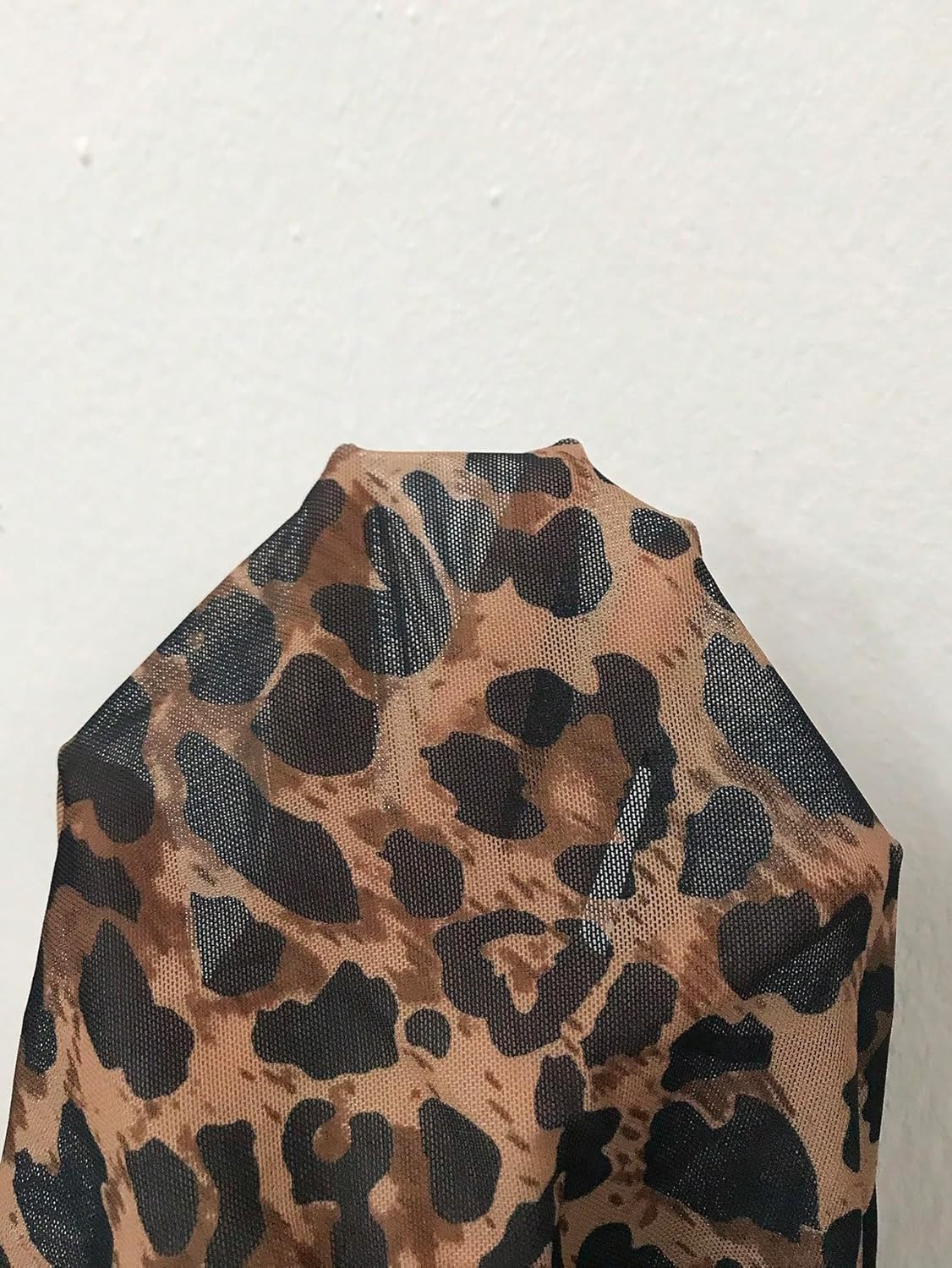 QJQ Women's Sheer Mesh Tank Tops Mock Neck Sleeveless Asymmetrical Hem Crop Top See Through Shirts - Image 7