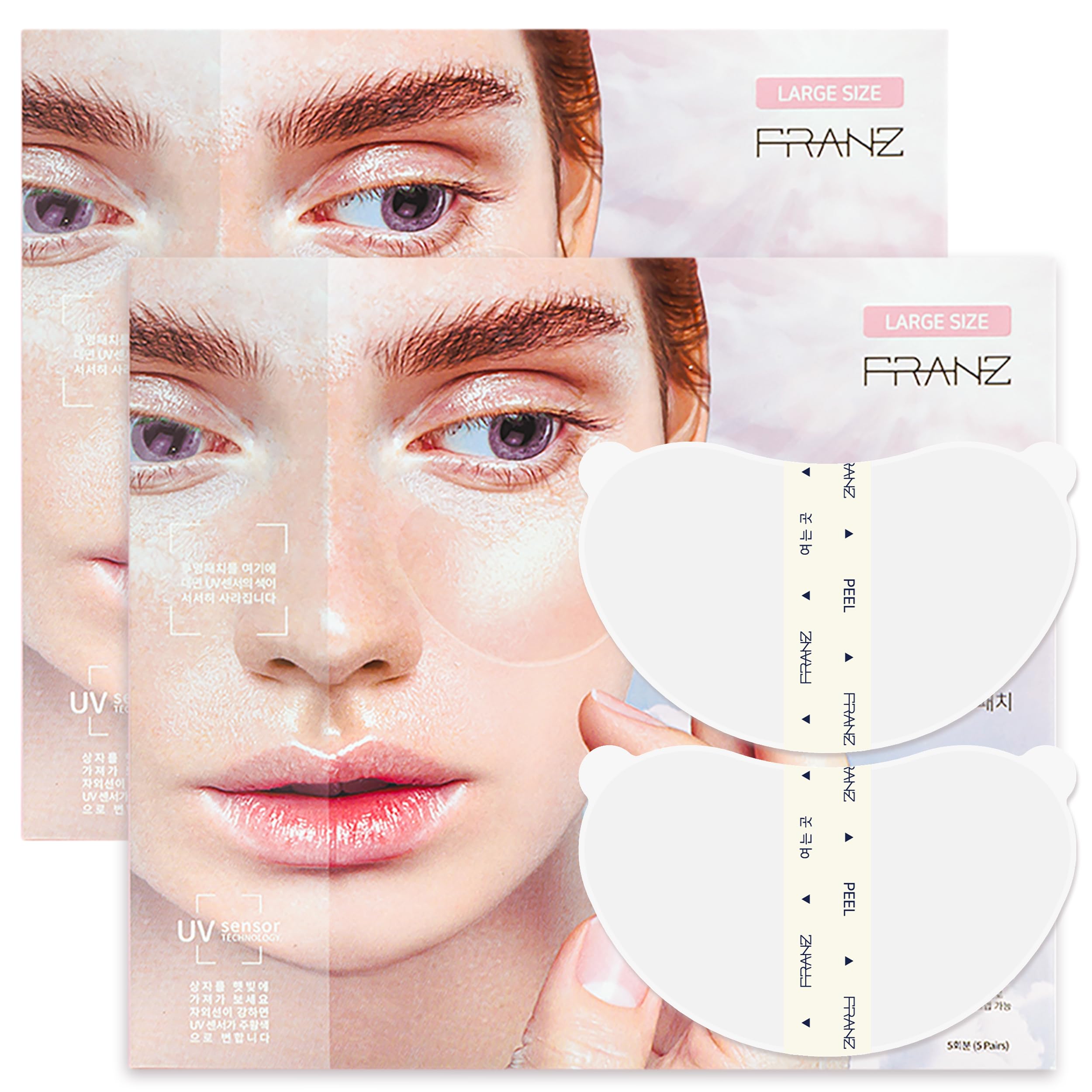 FRANZ Invisible UV Sun Patches for Face, UPF 50+ Golf (Large, 10 Pairs)