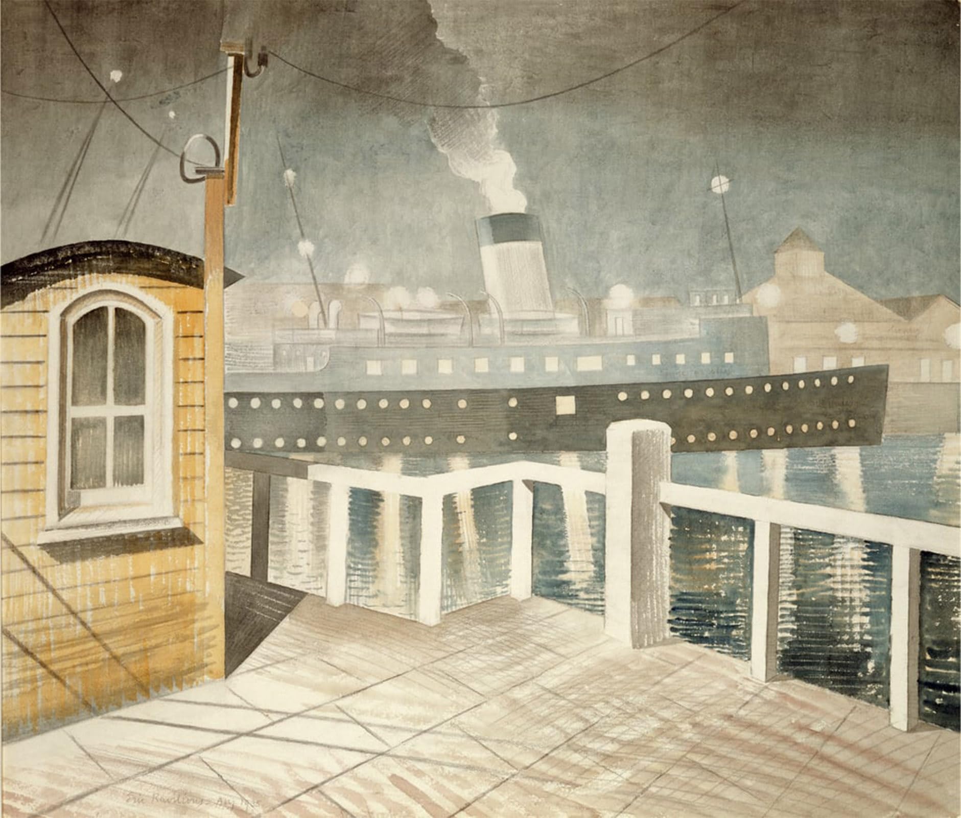 ARTXLXXBN Famous Print Painting Colorful Art Print Steamer by Eric Ravilious Canvas Art Decorations for Home Decor 60x90cm