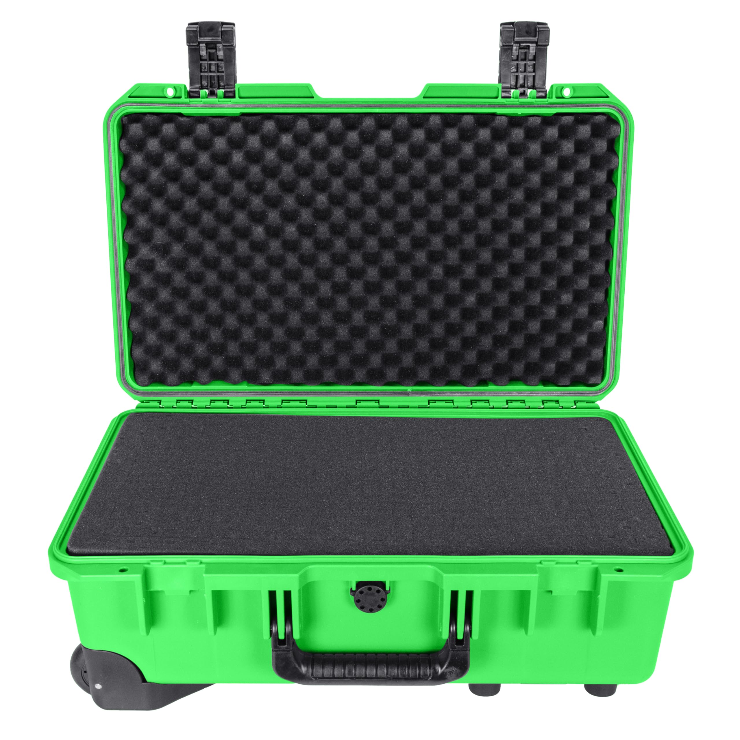 Eylar 55,9 cm Intact Premium Series Rolling Carry-On Hard Case with Wheels, IP67 Waterproof Crushproof, TSA Approved Travel Luggage Customizable Pluck Foam for Cameras, Drones, Gear (Neon Green)