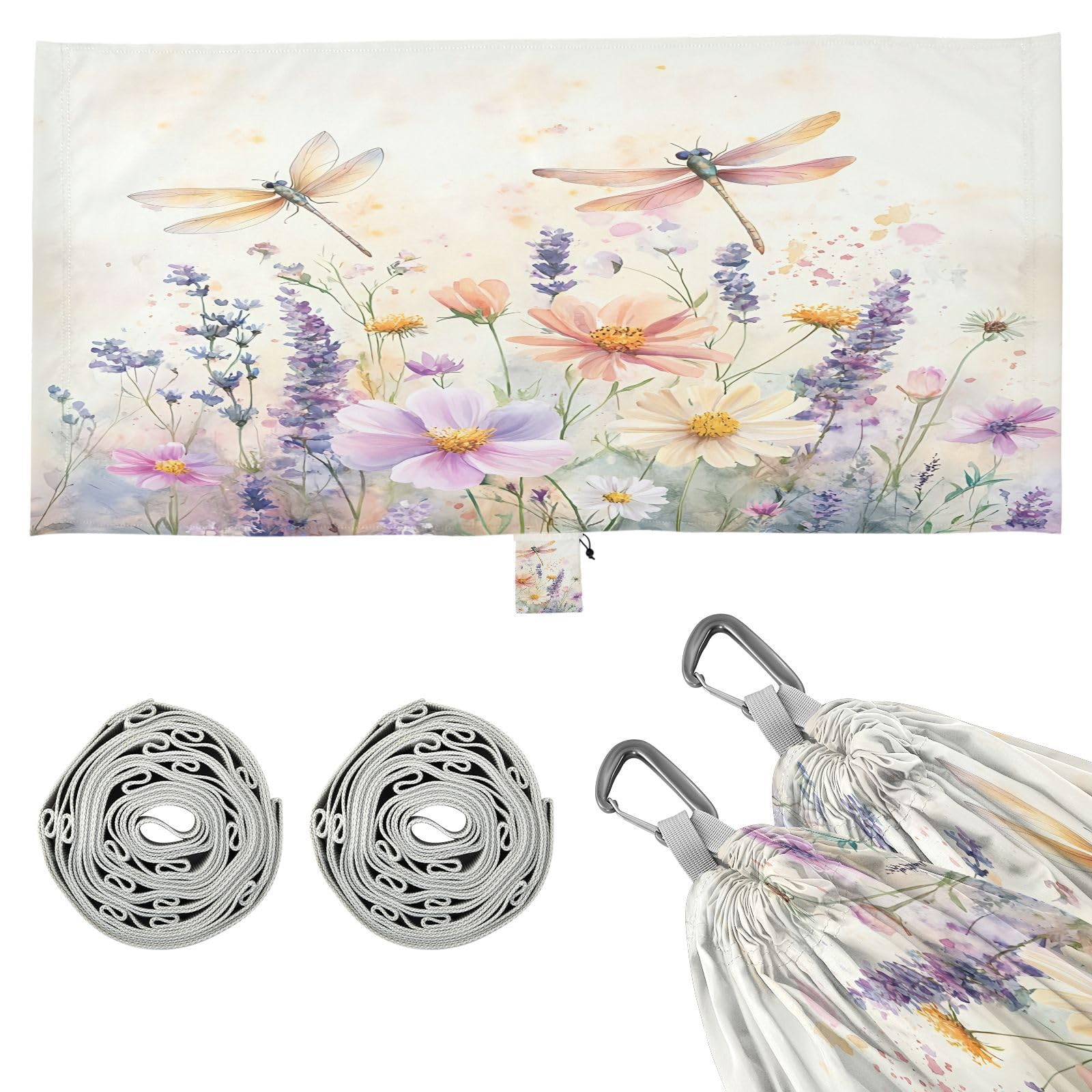 ATTX Wildflowers Camping Hammock - Lightweight & Portable Hammocks, Heavy Duty 330lbs Capacity for Indoor, Hiking, Backpacking, Travel, Backyard, Beach#97