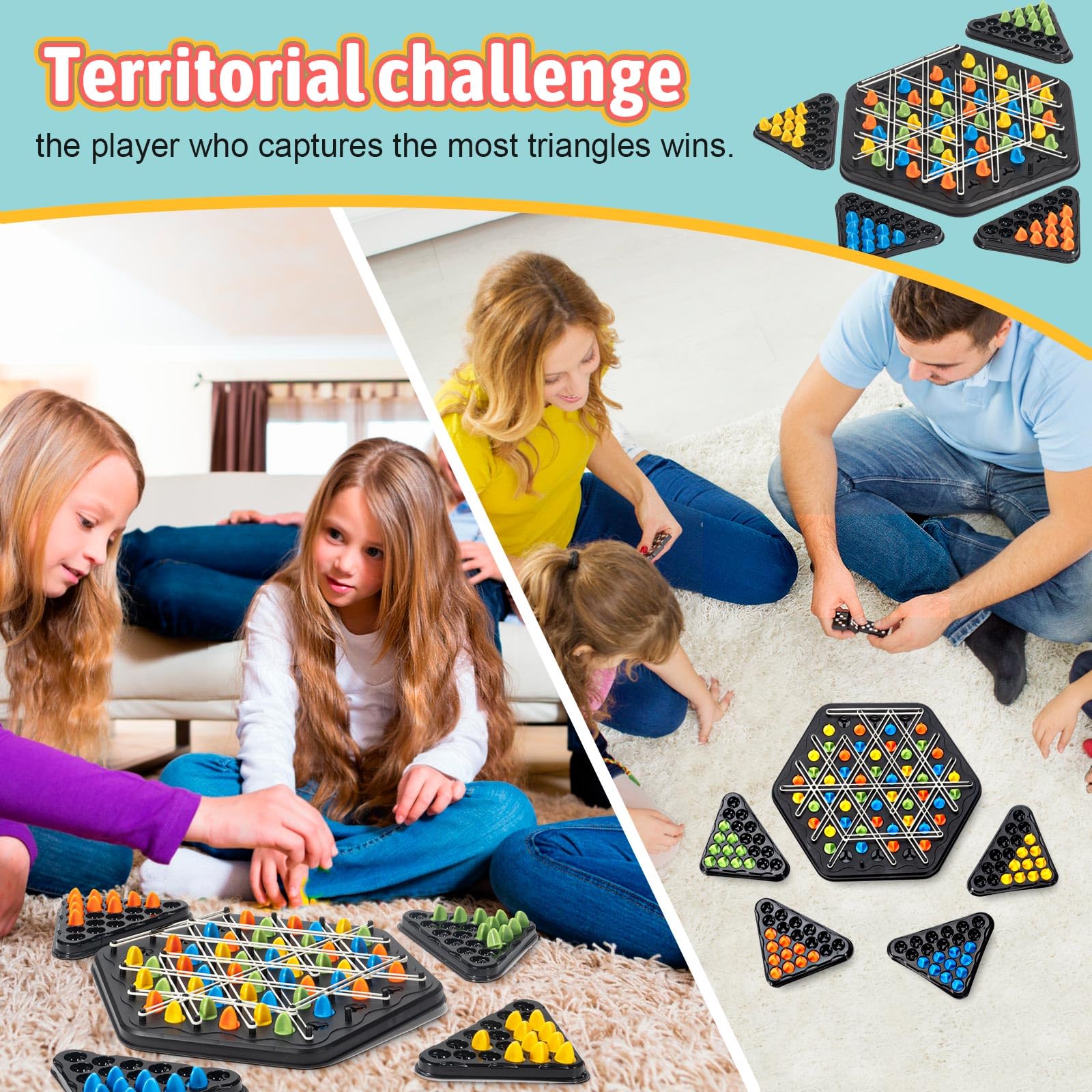 GeoTactix | Driehoekig strategisch bordspel, geometrisch puzzelspel, l