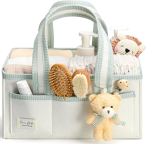 Miniatura 14 de Organizador de Pañales PeraBella XL con Asa, Bolsa de Regalo para Baby Shower, Artículos Imprescindibles para Registro de Búsqueda, Organizador de