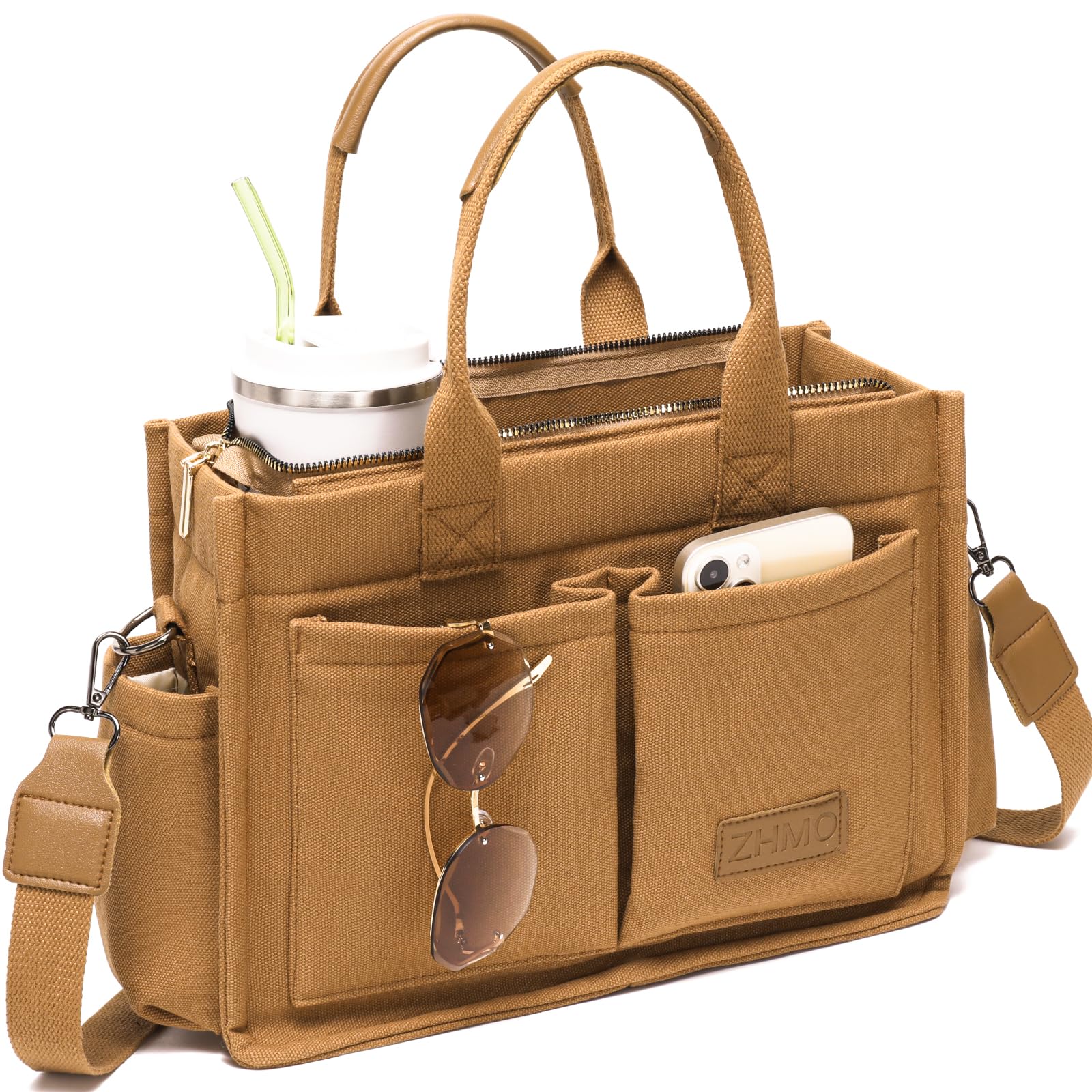 Canvas Tote Bag for Women,Women's Bags Crossbody Bags Work Laptop Tote Bag Large Handbags Purse for Travel Nurse Teacher