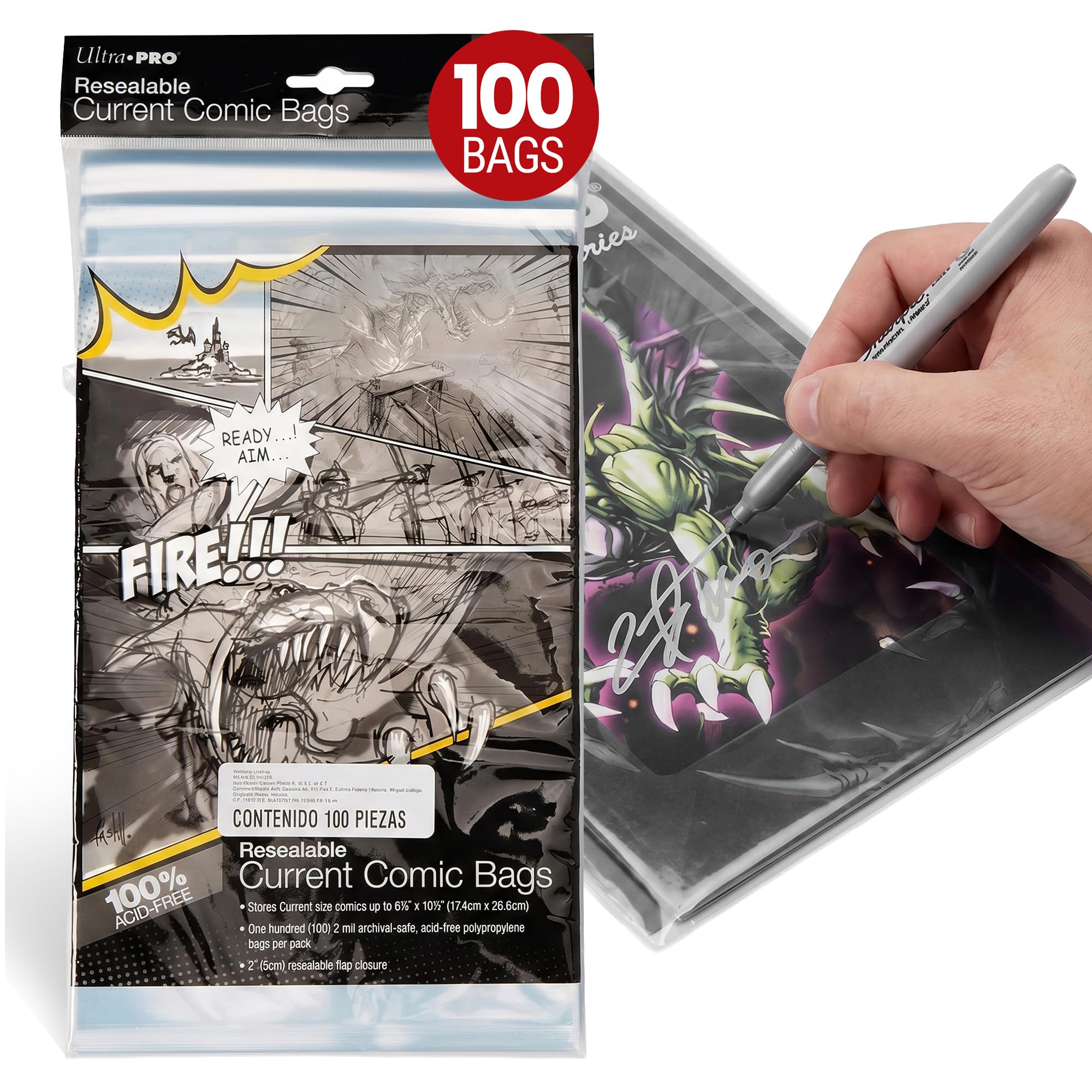 Amazon.com: Ultra Pro Resealable Current Size Comic Bags – 2 Mil