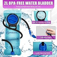 Vista 5 de Hydration Pack Hiking Water Backpack - Miracol Hiking Backpack with 2L Bladder - Insulated Lightweight Hydration Backpack