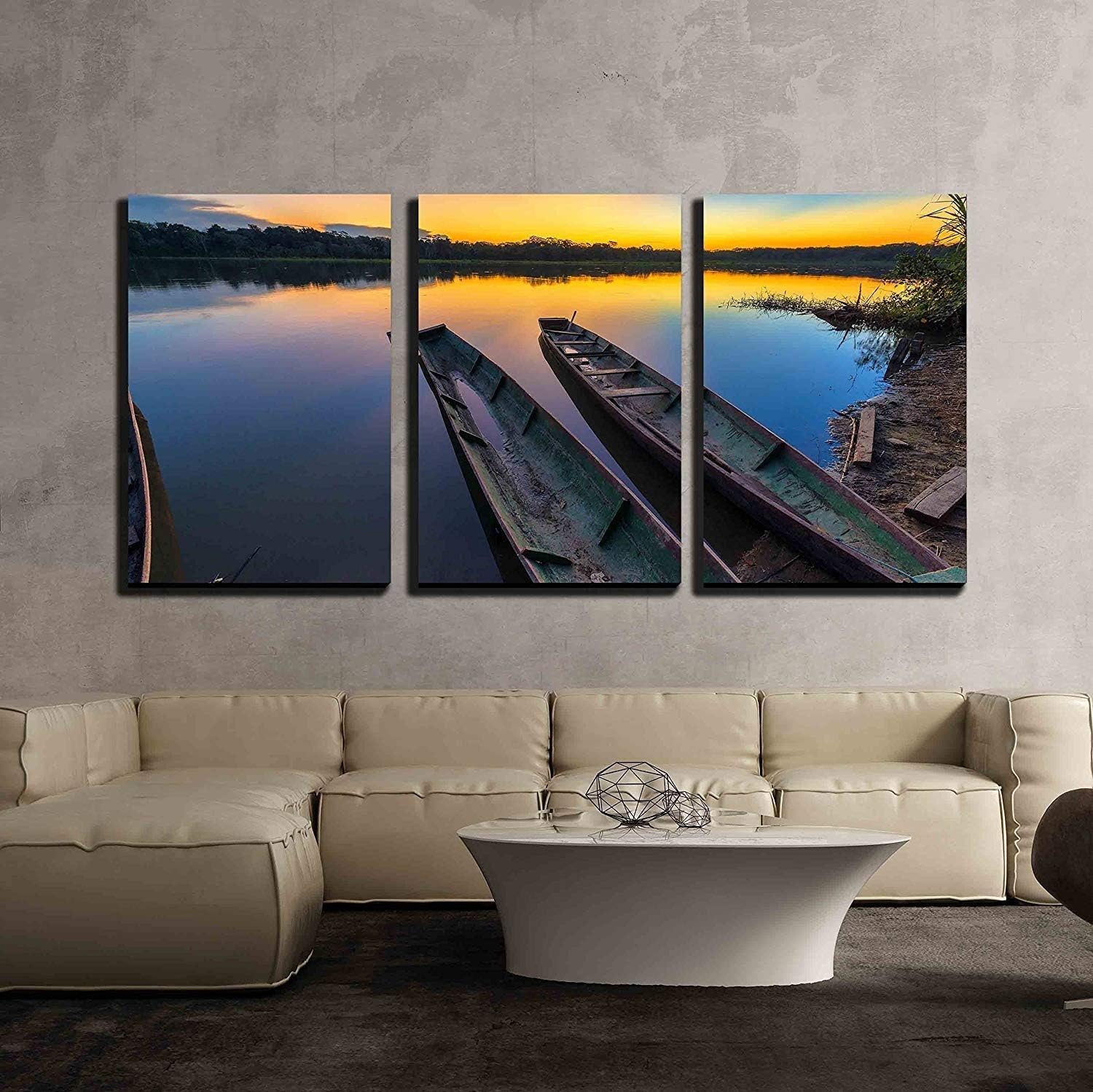 Amazon.com: wall26 - 3 Piece Canvas Wall Art - Dramatic Sunset in The ...