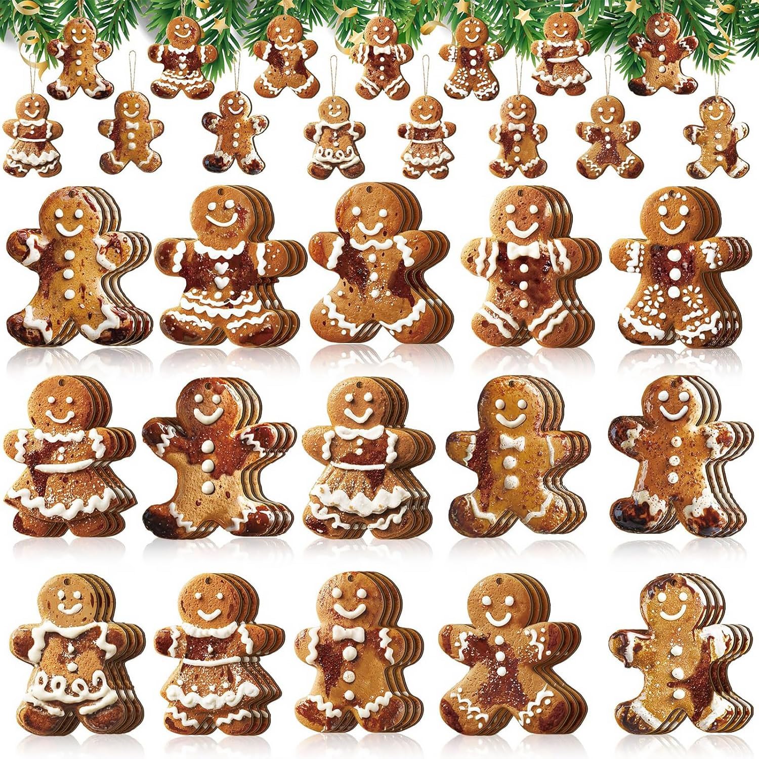 Gingerbread Christmas Ornaments - 16 Pcs -13 Gingerbread Christmas Ornaments - 16 Pcs -13