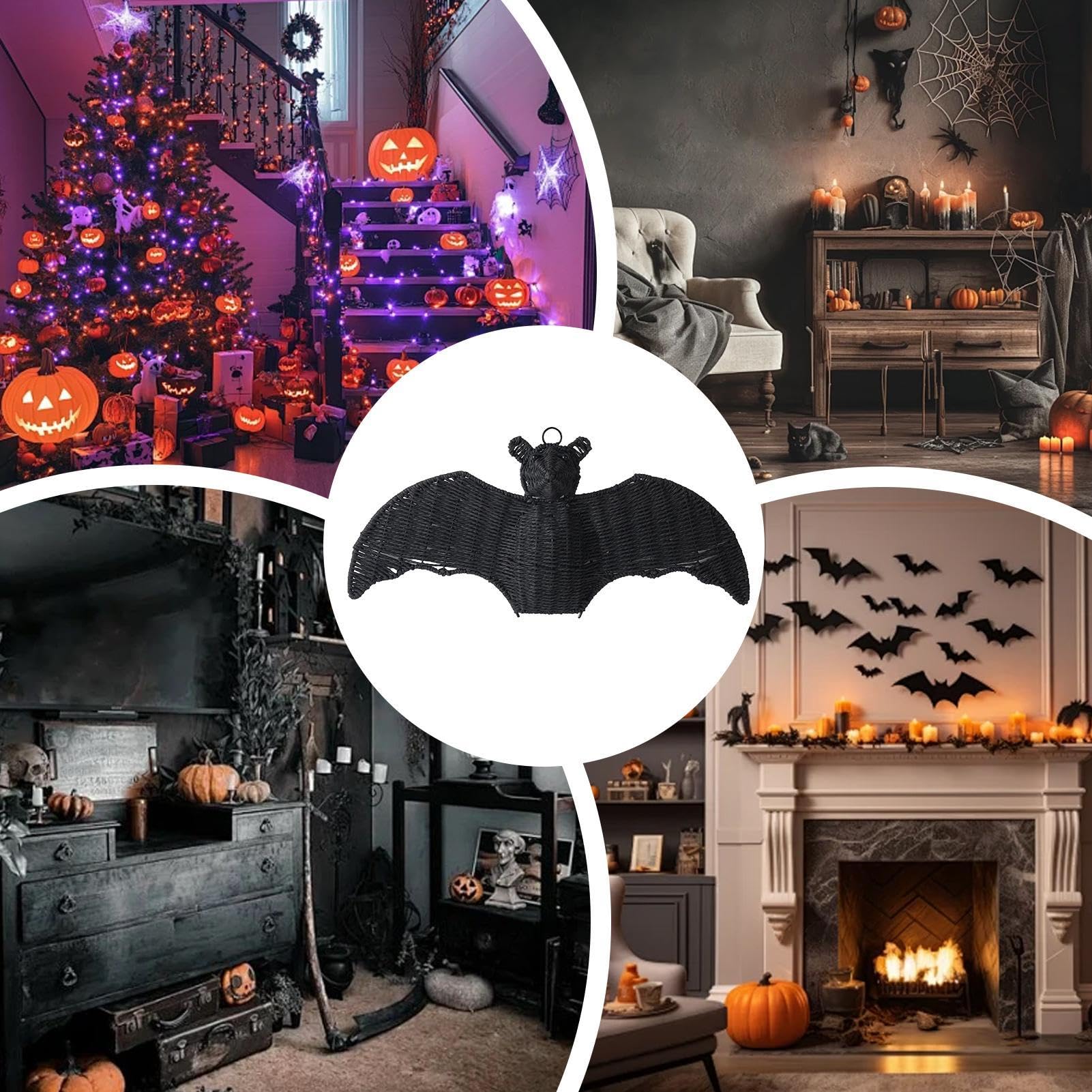 Halloween nietoperze na ścianę straszne nietoperze Halloween wiszące nietoperze