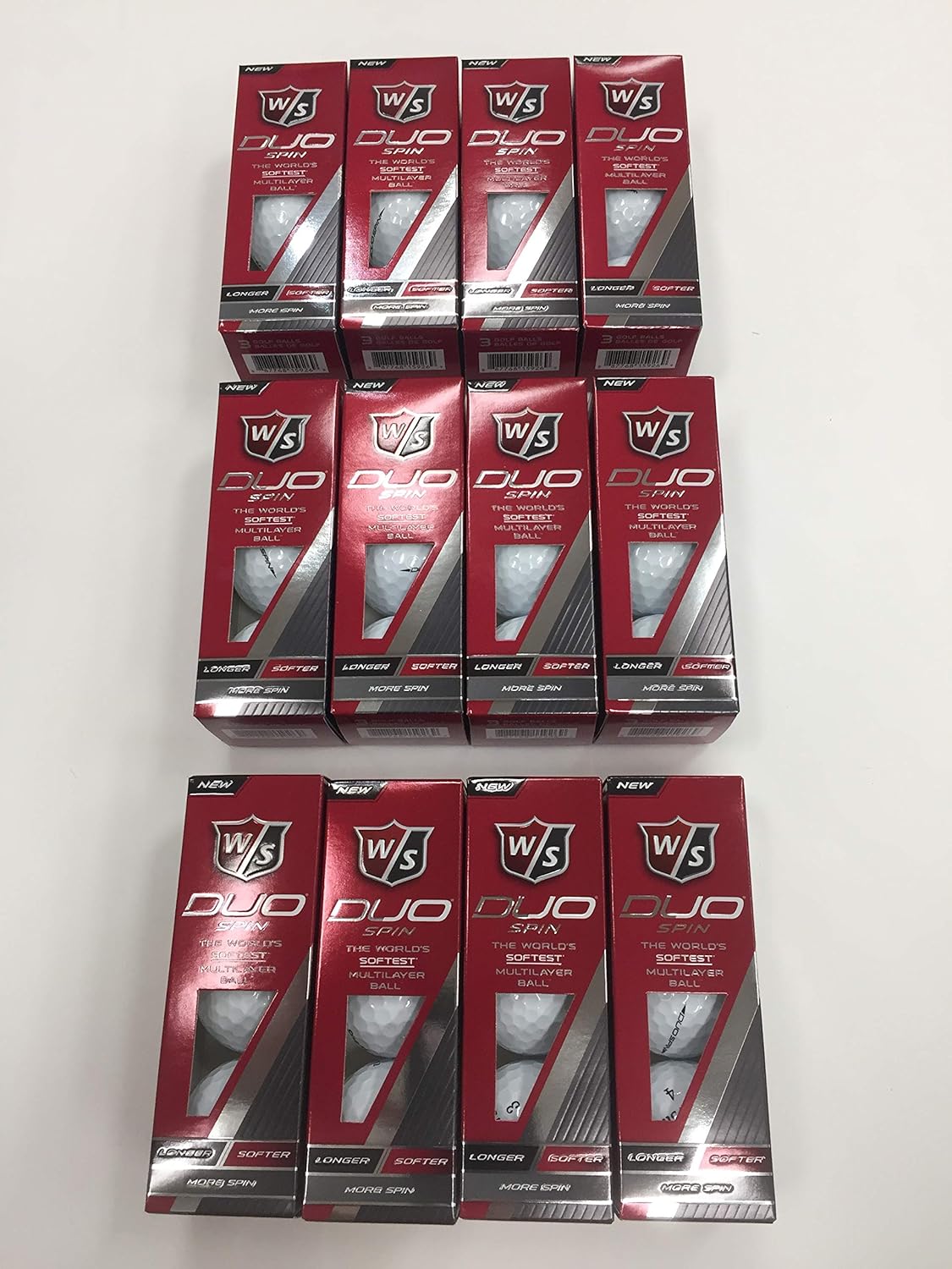 Wilson Duo Spin Golf Balls 3Dozen, 12Sleeves of 3 Golf Balls Sports & Outdoors