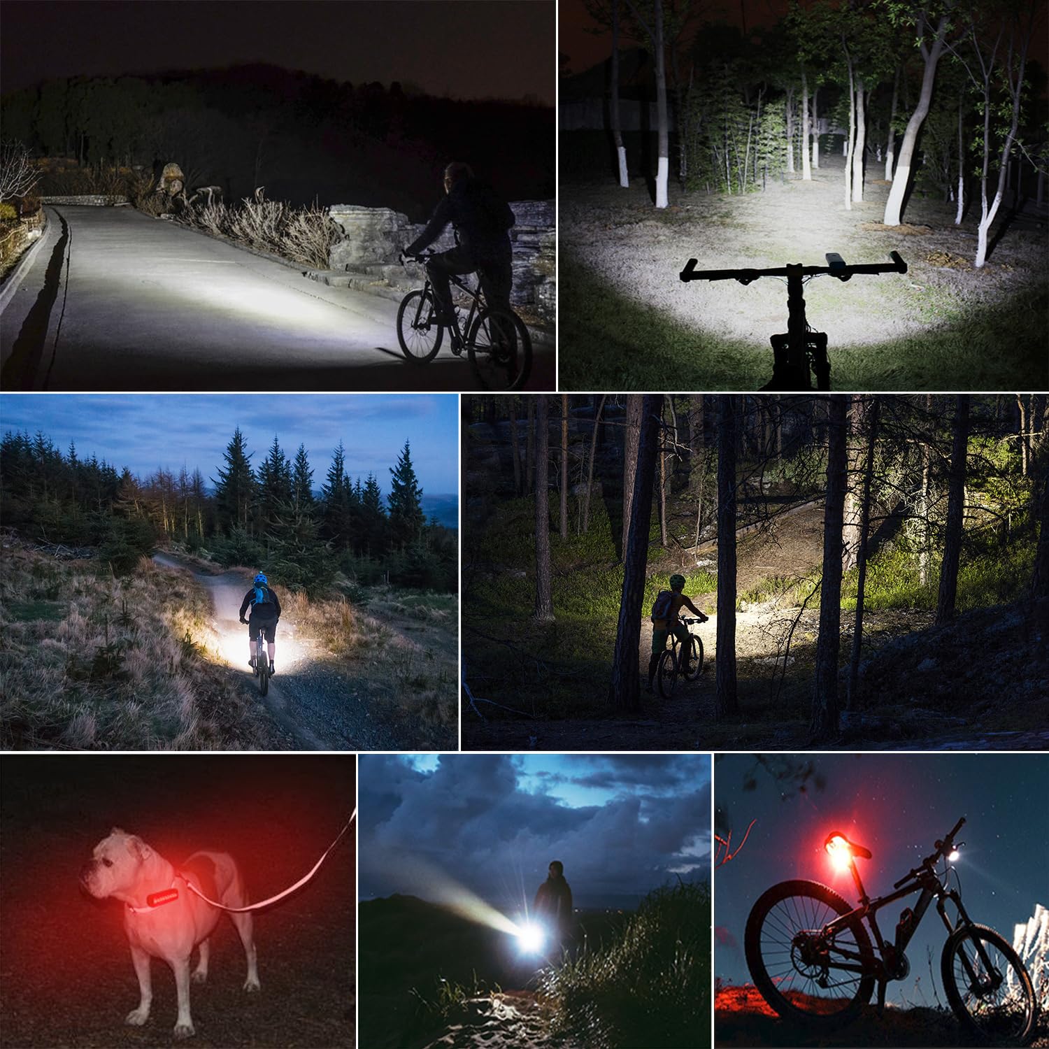 Lumiere Velo 8000 Lumens Lampe Velo 8 LED Puissantes 6400mAh Eclairage Velo Rechargeable USB C