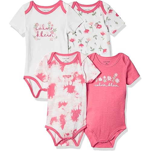 Calvin Klein baby-girls 4 Pieces Pack Bodysuits