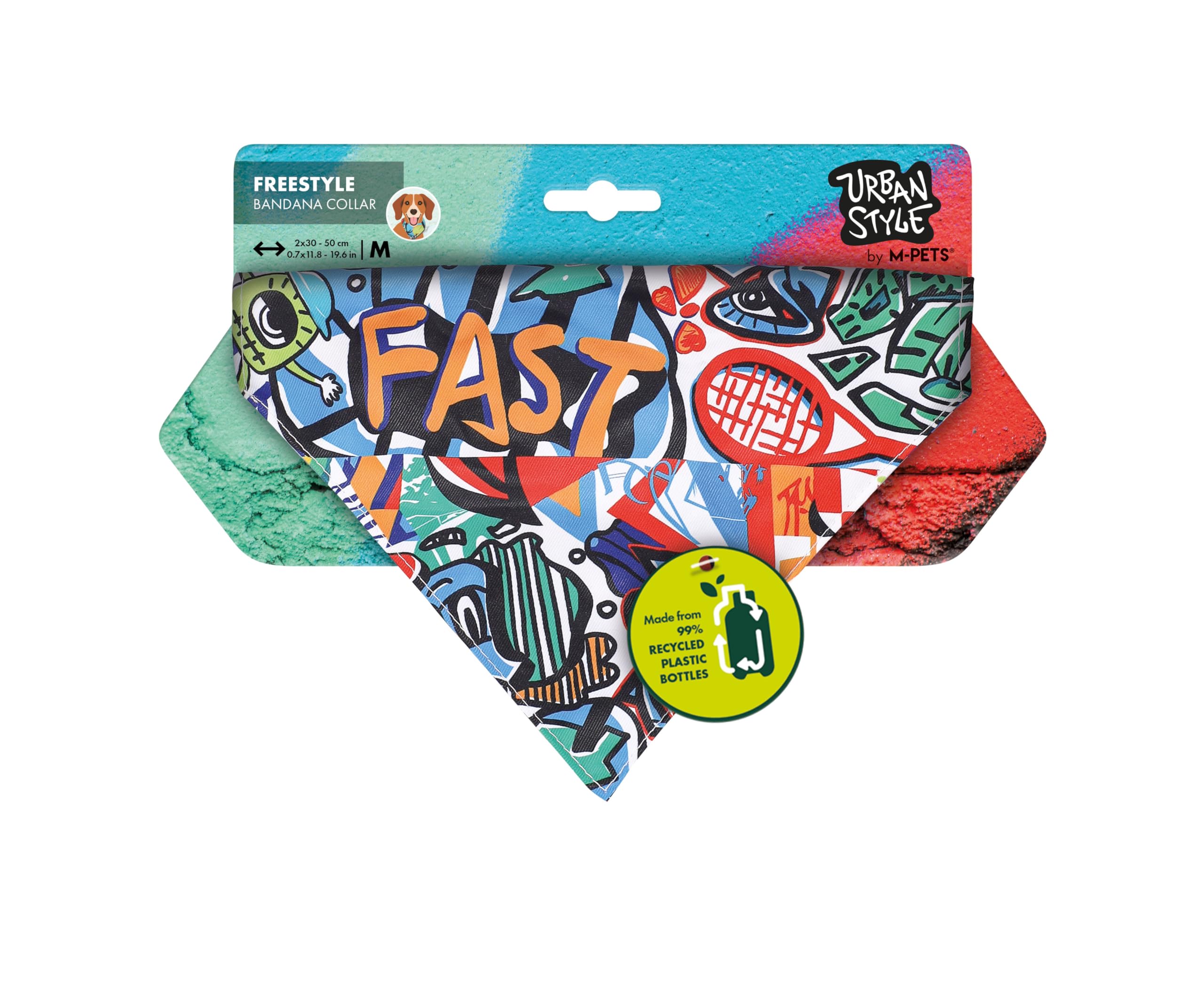 M-PETS URBAN STYLE FREESTYLE BANDANA COLLAR (M)