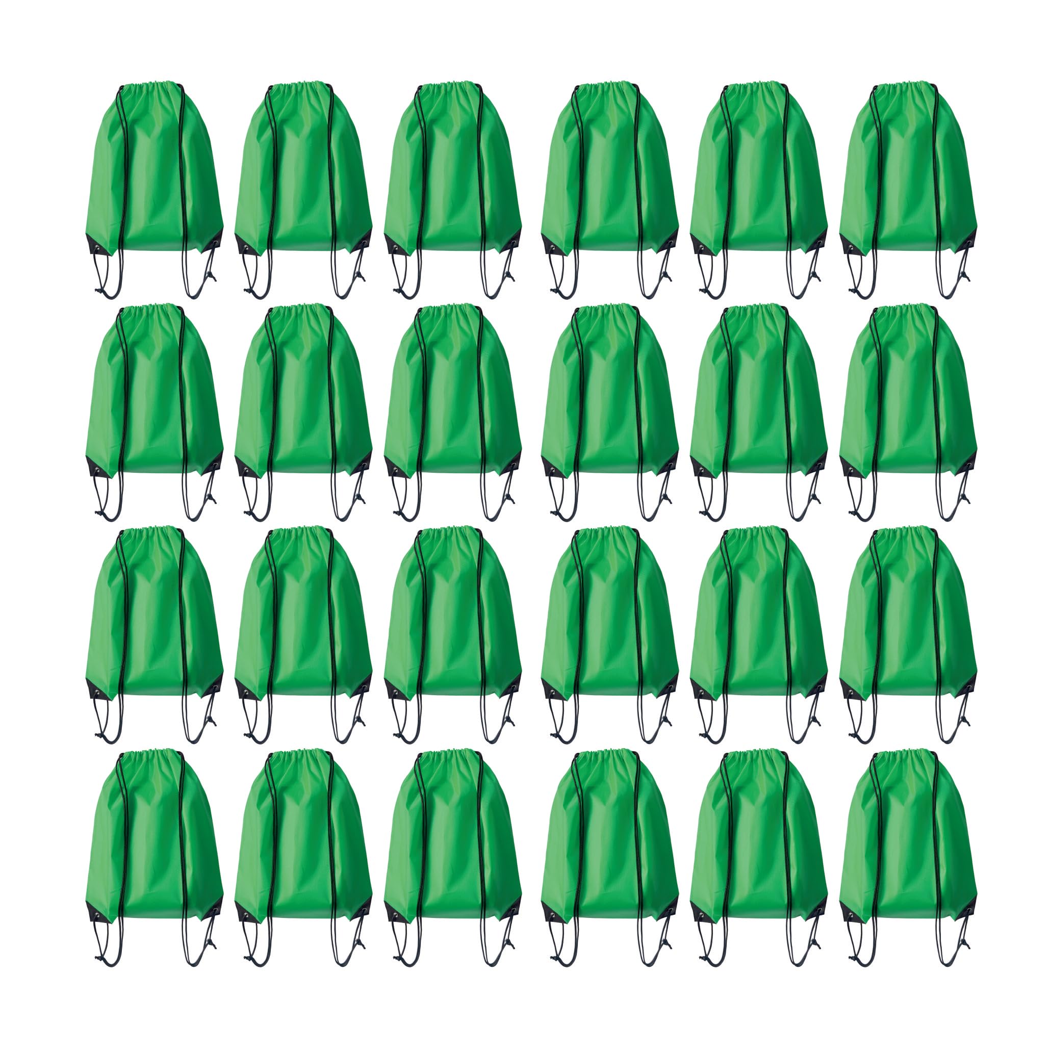 JohahaTim Drawstring Backpack Bulk 24Pcs Draw String Backpack Bags DIY Gym Sports Traveling Yoga Cinch Bag Sackpack Drawstring(green)