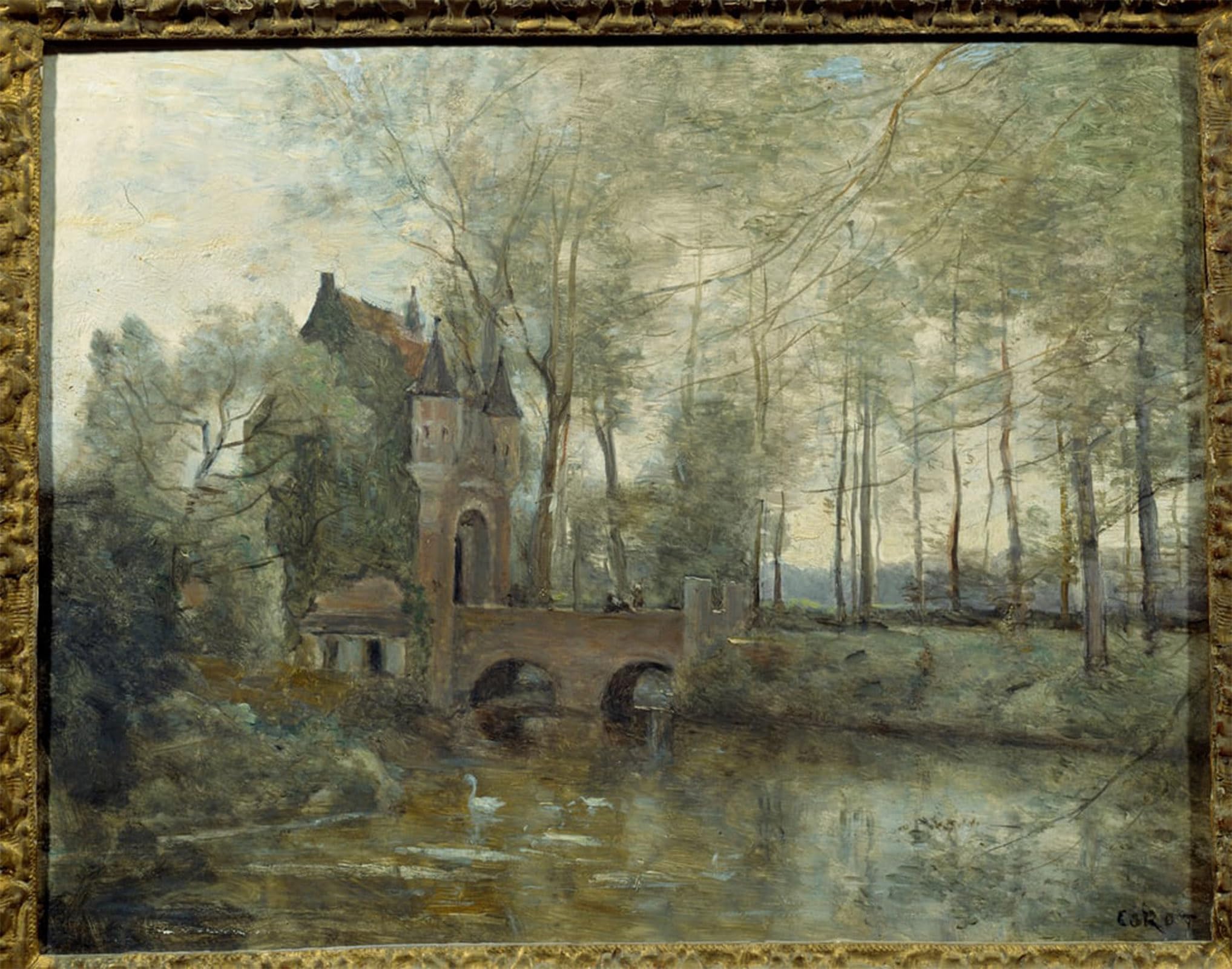 POSTERIIk Famous Animal Posters Vintage Picture The castle of Wagnouville. by Jean Baptiste Camille Corot Modern Wall Decor for Home Decor 60x90cm