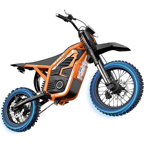 NOVA X Electric Dirt Motorcycle, 46 MPH 4000W Motor, 40° Climbing with 2849 Certified 48V 22.8Ah Removable Battery, Full Suspension Hydraulic Brakes, Mountain Off-Road for Teens Adults Orange