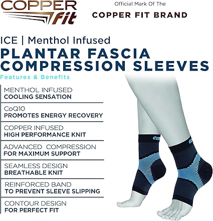 Copper fit ice plantar fascia compression sleeves Clearance