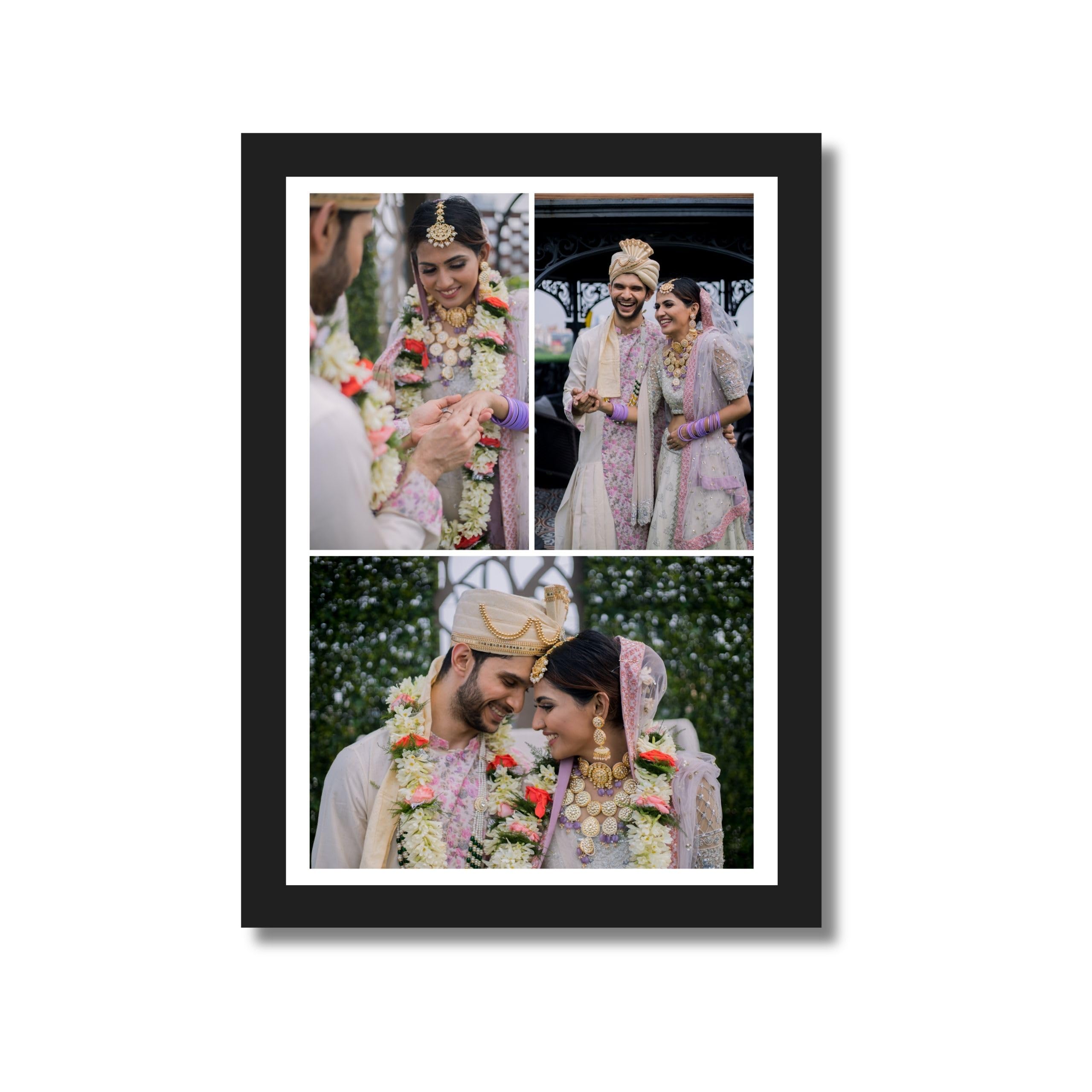 Smriti Darpan - Customized Collage Photo Frames with Photo Upload | Personalized Print | Customised Wooden Gift for Anniversaries, Birthdays, Weddings, Couples | A4 Size (3 Image Upload)-image-7