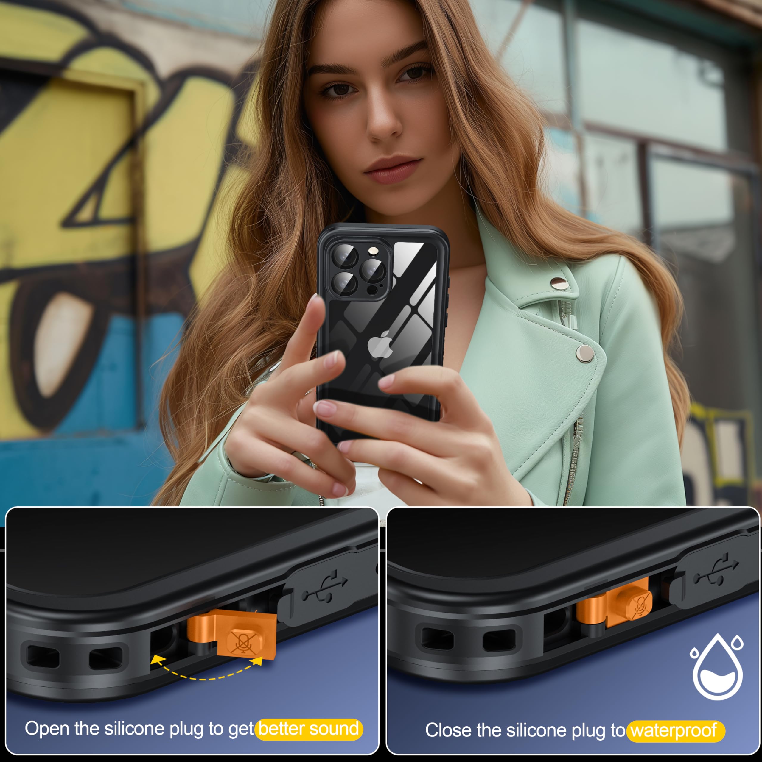 Antshare For Iphone 16 Pro Max Case Ip68 Waterproof Shockproof