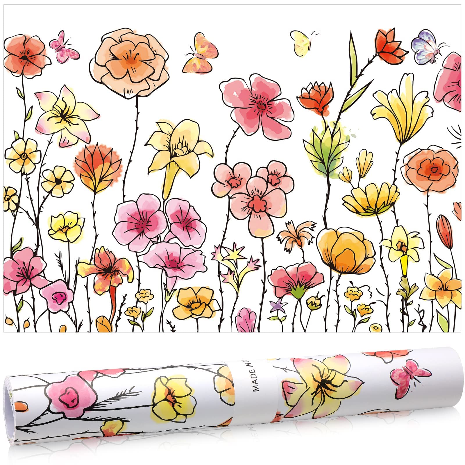 Gersoniel 10 Sheets Drawer Liners for Dresser Scented Drawer Liners Non Adhesive Scented Paper for Fragrant Home Shelf Closet(Tuberose,Colorful Pattern)