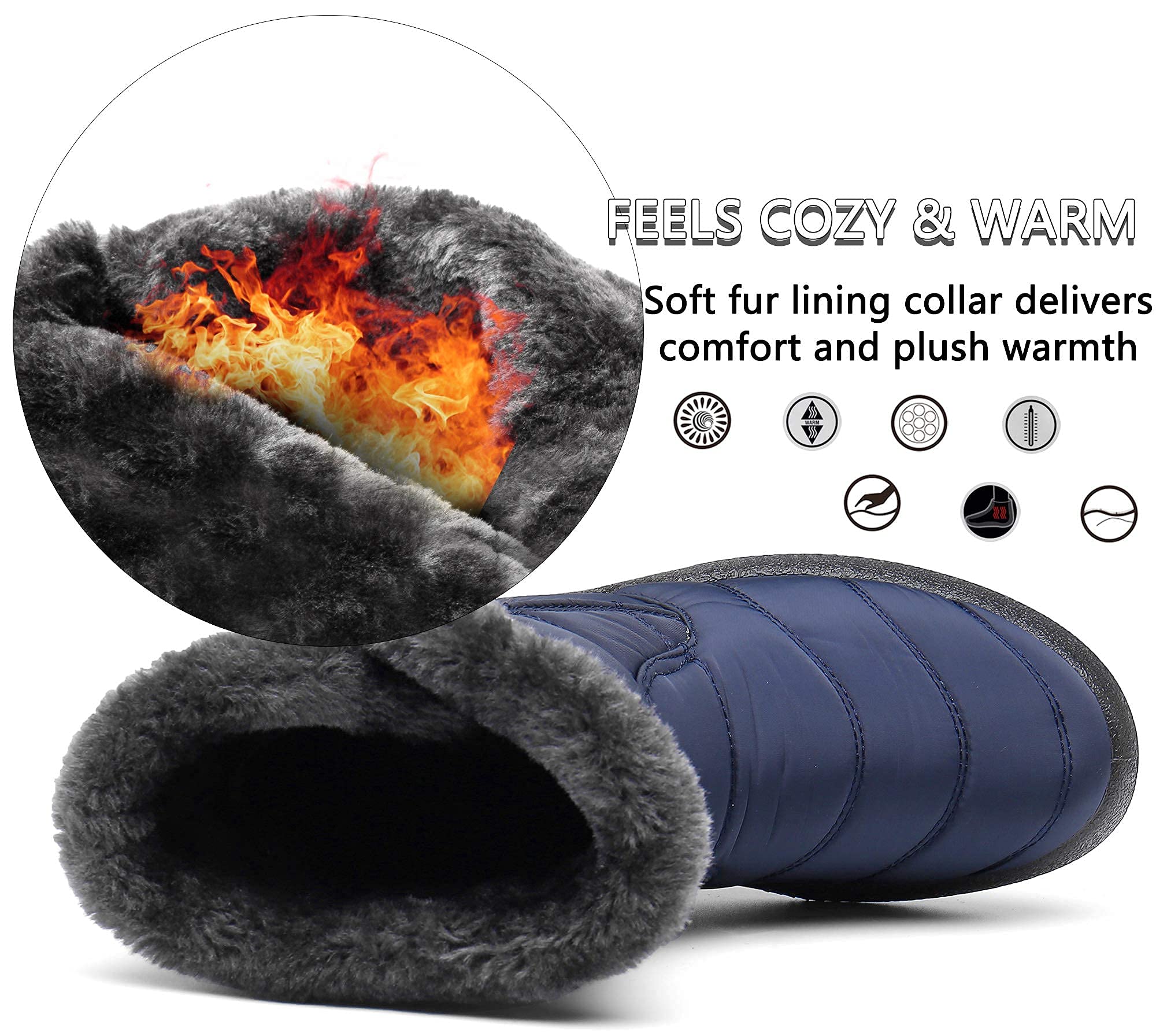 Gaatpot Stivali Donna Stivaletti Invernali Stivali da Neve Caldo Peluche Scarpe Impermeabili 36-43