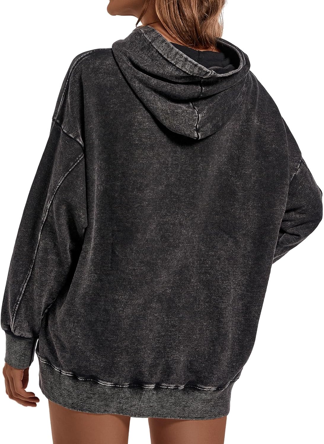 Oversized Vintage Hoodie for Women Cotton Loose Fit Baggy Hooded Sweatshirt Trendy Basic Acid Wash Pullover Top - Image 5