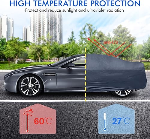 Miniatura 4 de Funda impermeable para automóvil para todo tipo de clima, 6 capas al aire libre, protección exterior completa contra la lluvia, el sol, los rayos