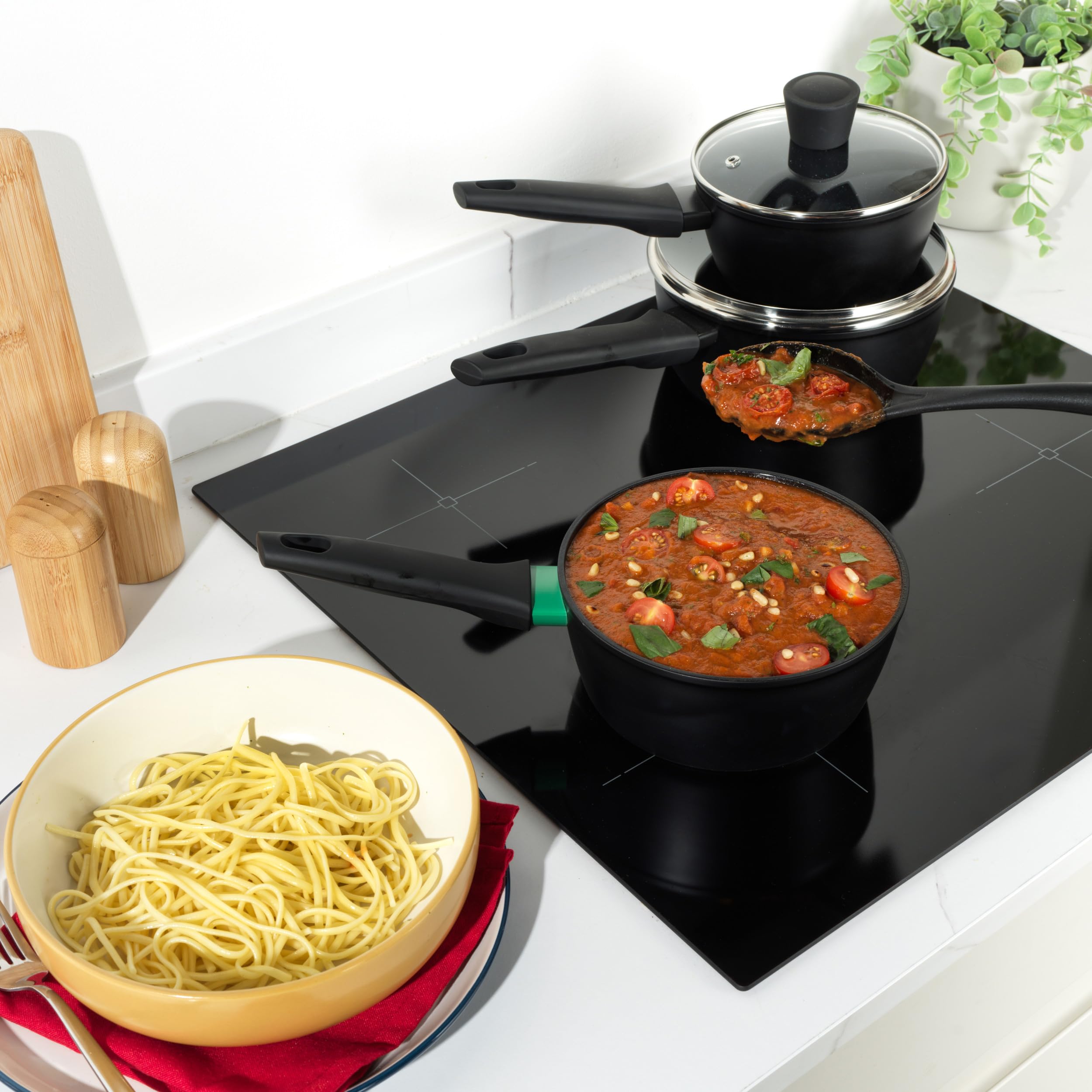 Russell Hobbs Verde Cazo 16 cm con tapa, aluminio reciclado