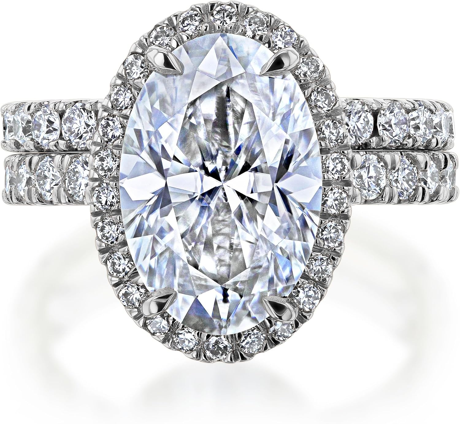 Kobelli Olivia 12x8 Moissanite and Lab Diamond Bold Ring Series - 5.15ct.tw Bridal Set