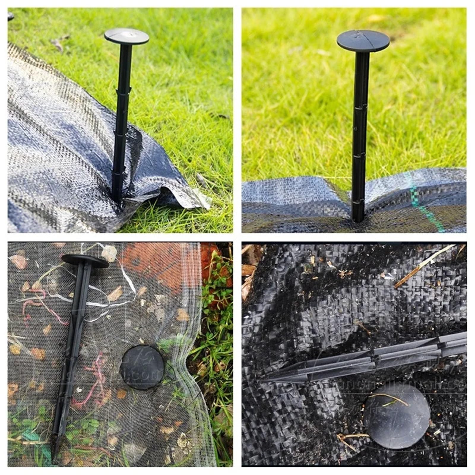 150 Pezzi/Lotto 11 16 20 cm Chiodi da Giardino for Terreno Serra Pellicola Anti-Erbacce Telo Terra Parasole Rete Pacciamatura Strumenti di Fissaggio Plastica PP per Fissaggio(Length 20cm)