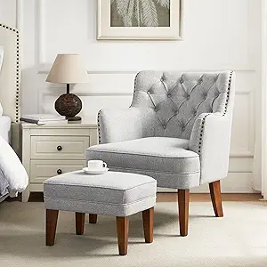 Accent Chair with Ottoman Set for Living Room
