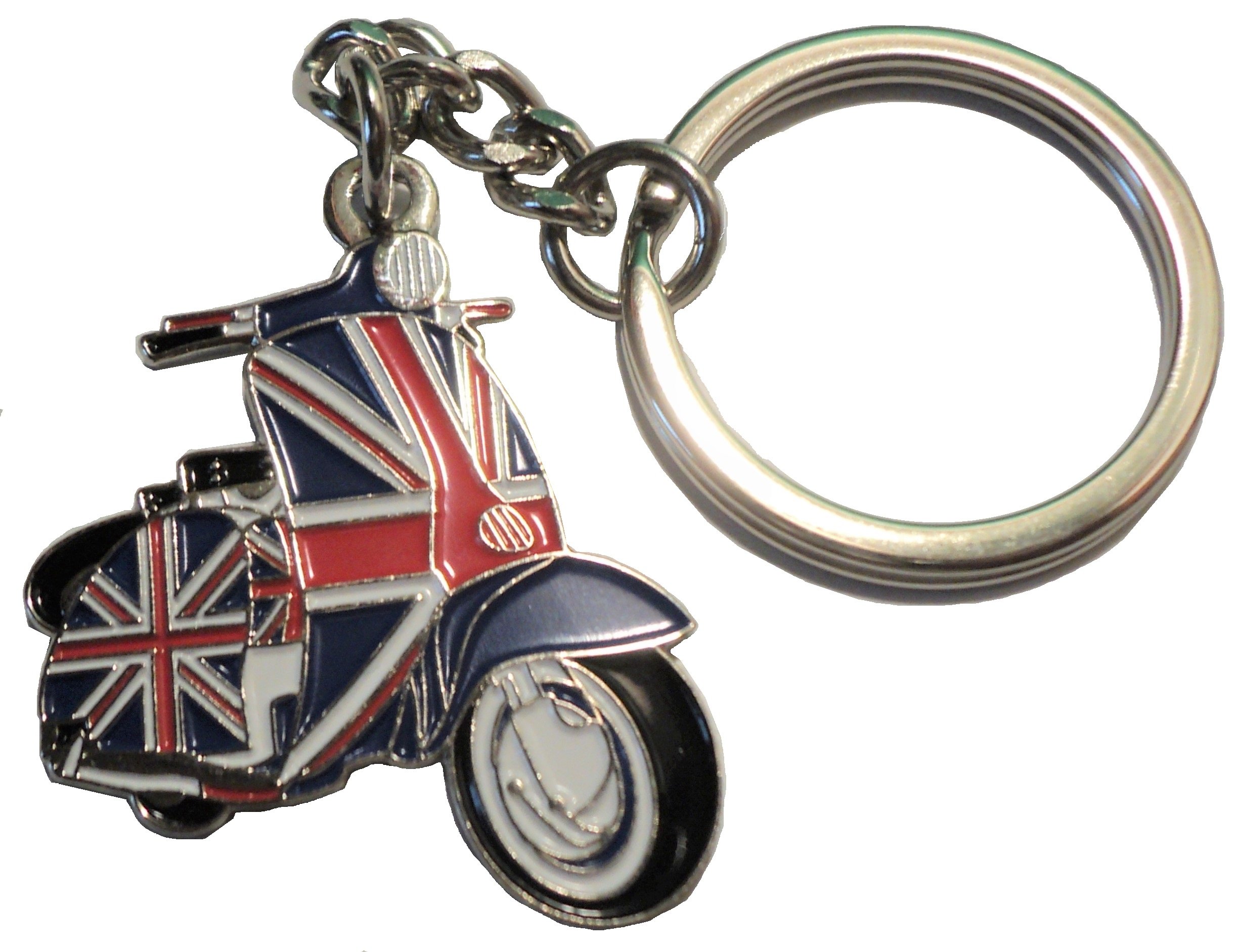 B4B GB Union Flag Covered Scooter Metal & Enamel MOD Keyring British MODS