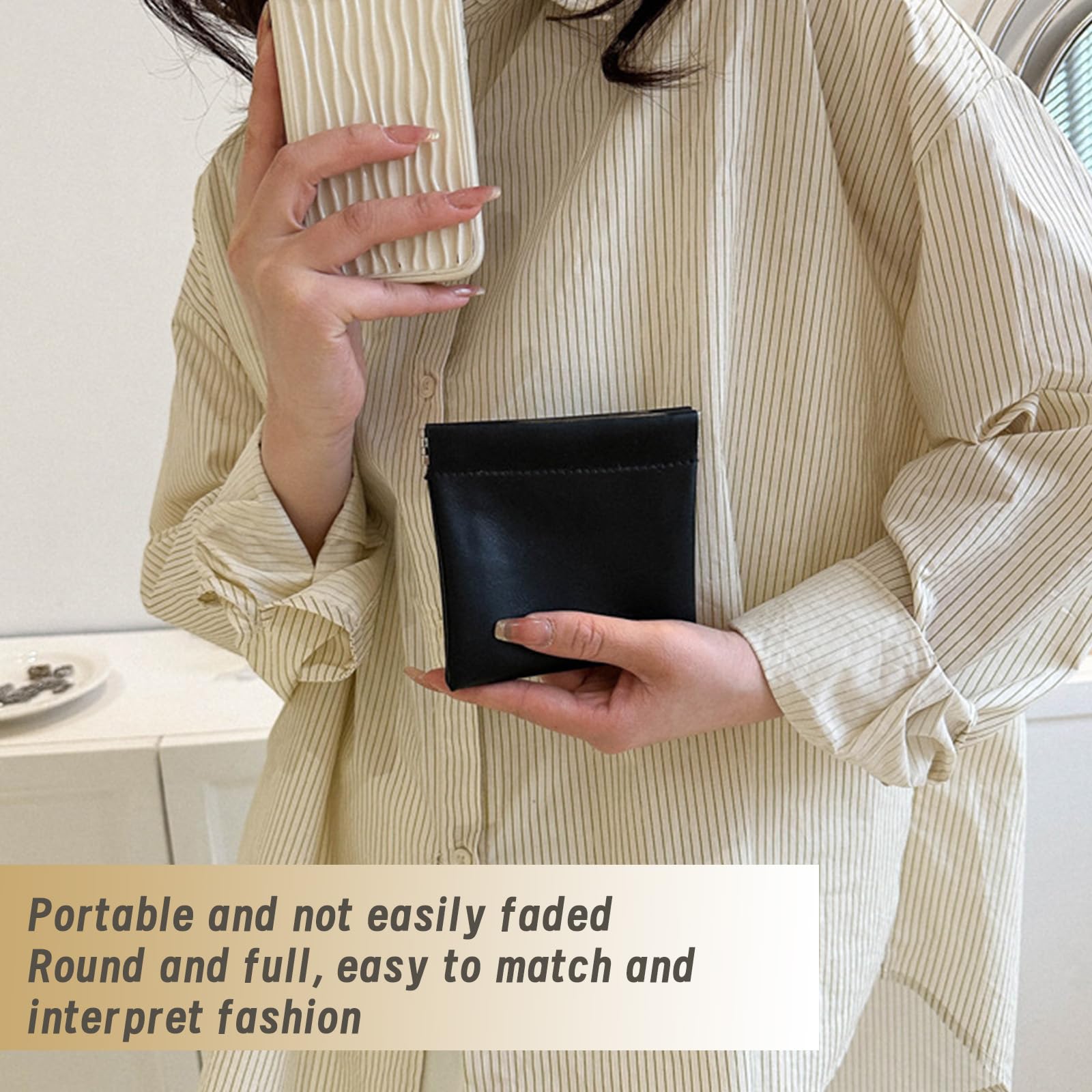 Small Makeup Bag for Handbag 6 Pack Small Cosmetic Bag for Purse Small Make Up Pouch Vegan Leather Portable Make Up Bags for Women with Zipper - Image 3