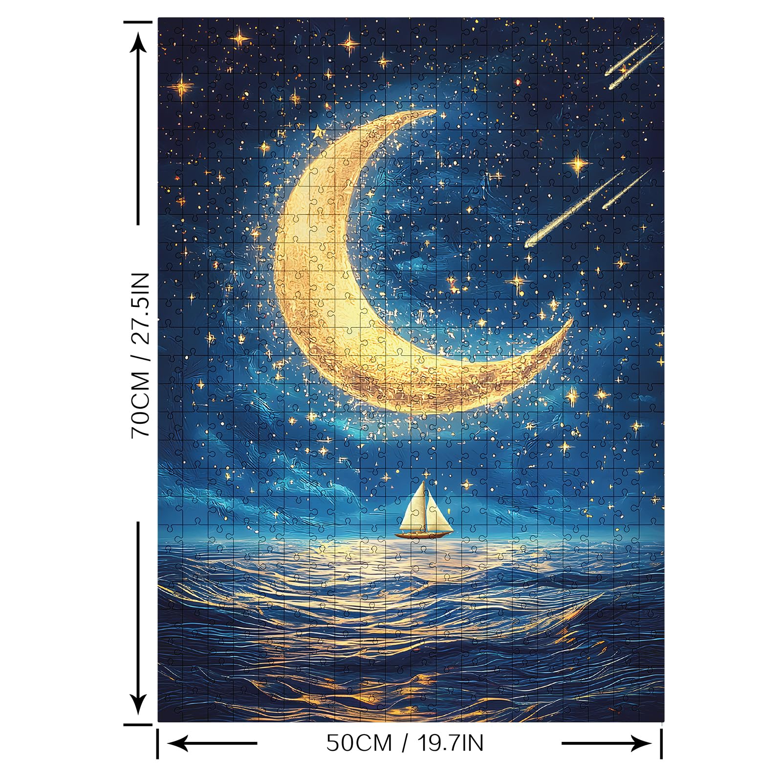 Amazon.com: Ocean Puzzle 1000 Pieces-Starlit Voyage, Starry Night