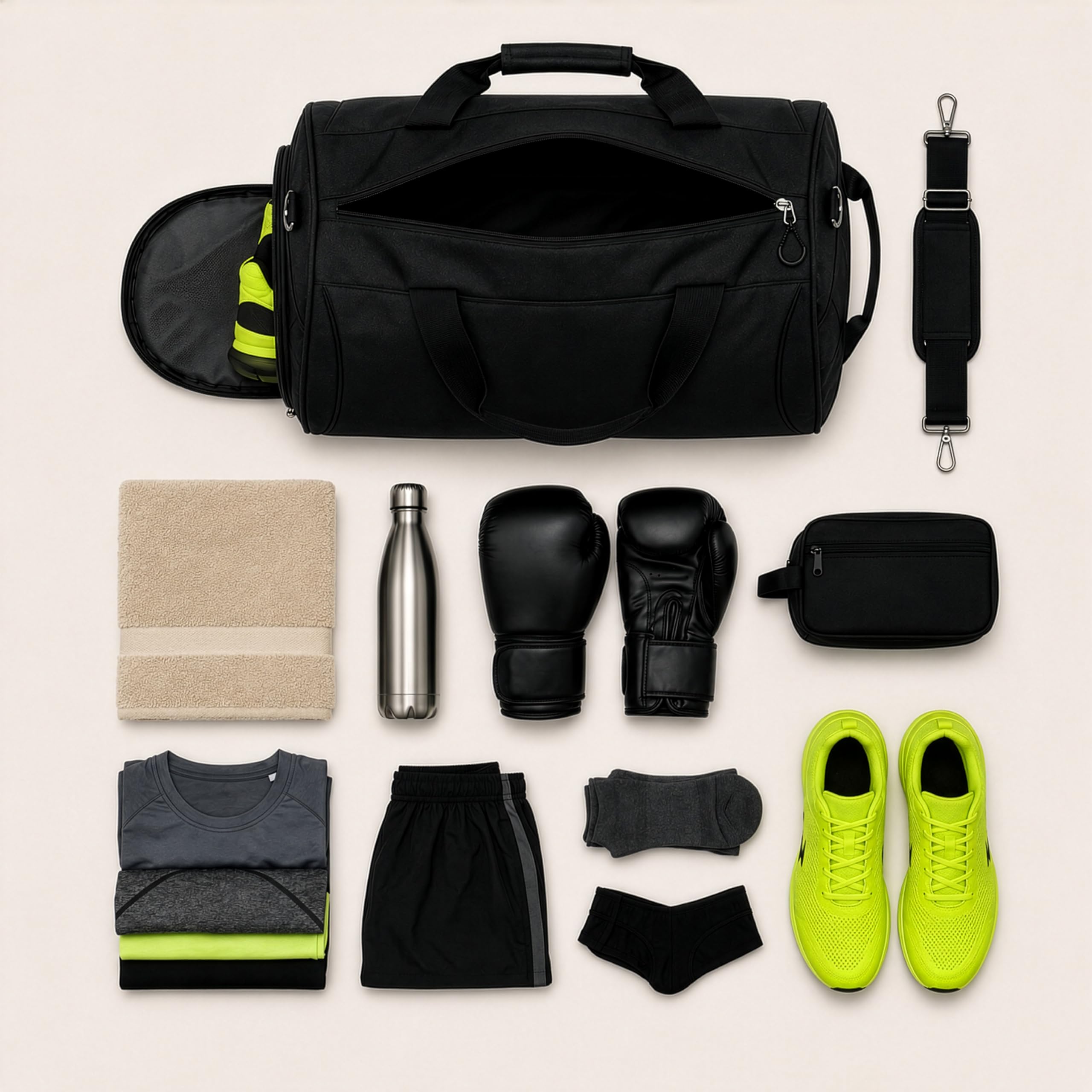 Torba sportowa Zenacross dla kobiet/mężczyzn z przegródkami na buty – idealna męska torba sportowa na siłownię, fitness i podróż (czarna, 50 l)