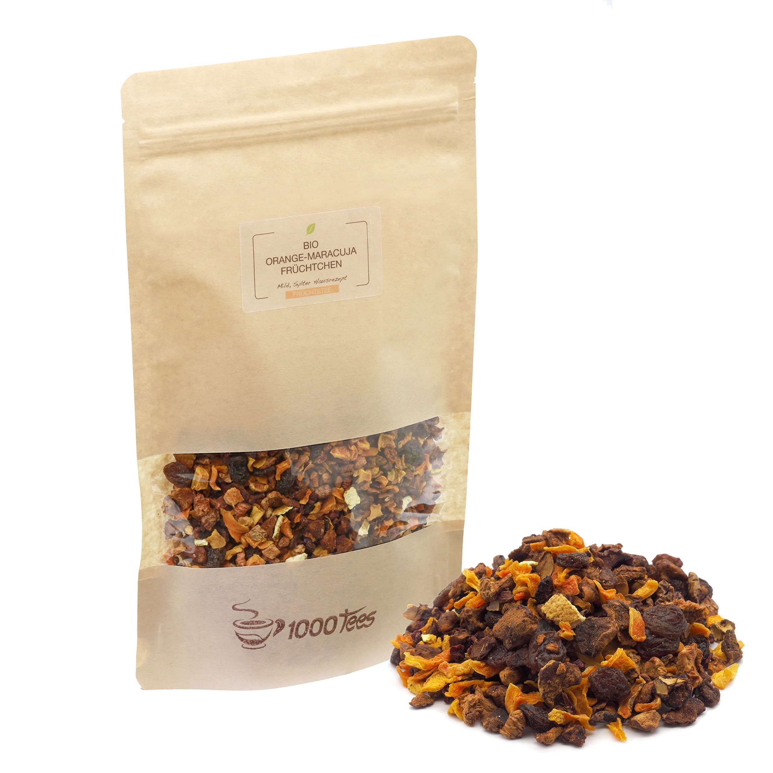 Früchtetee BIO Orange-Maracuja-Früchtchen Sylter Hausrezept mit Maracuja-Orange-Geschmack, fruchtig, zitrus-fruchtig, lieblich, frisch abgefüllt