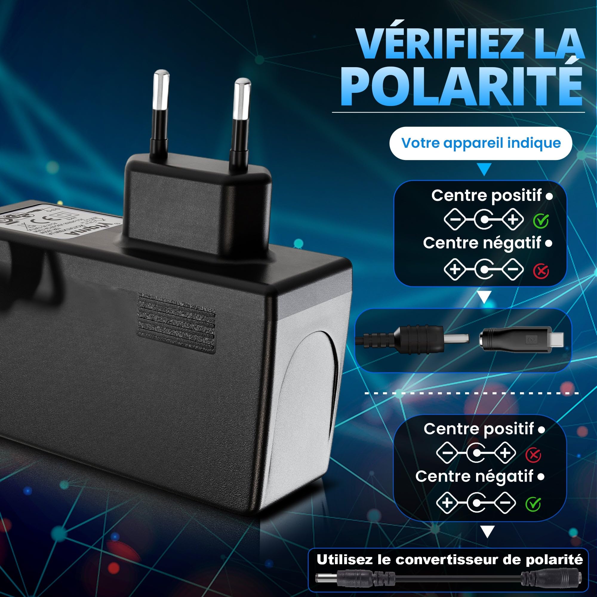 Adattatore caricatore CA 17 in 1 | Alimentazione 6 V di ricambio compatibile con cacciavite I.KEA FIXA 3,6 V