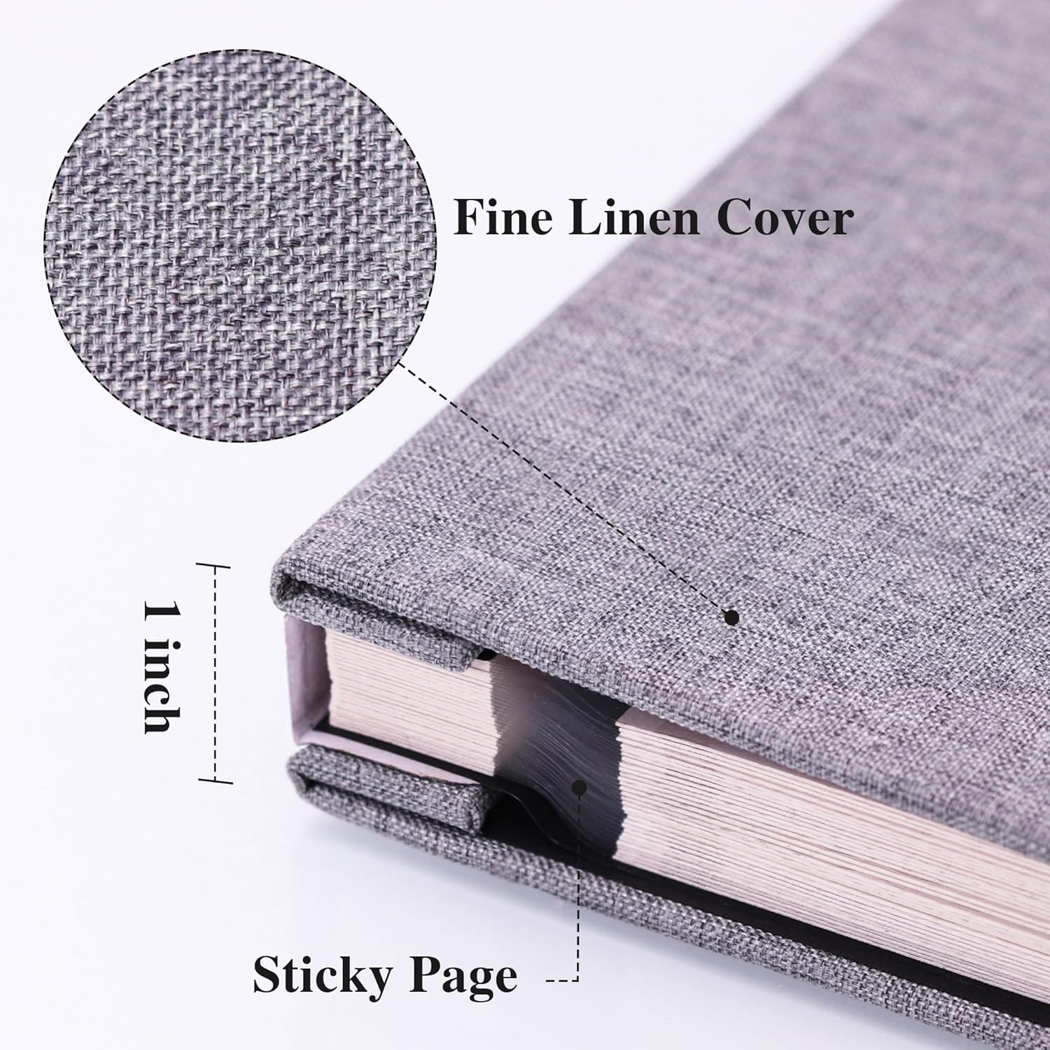 Vienrose Large Photo Album Self Adhesive for 4x6 8x10 Pictures Linen Scrapbook Album DIY 40 Blank Pages with A Metallic Pen