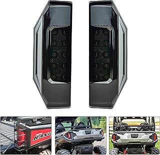 2PCS UTV Ranger Tail Lights Assembly, SAUTVS Smoked Black LED Brake Stop Lights for Polaris Ranger 570 Full Size XP 900 1000 RGR 2015-2020