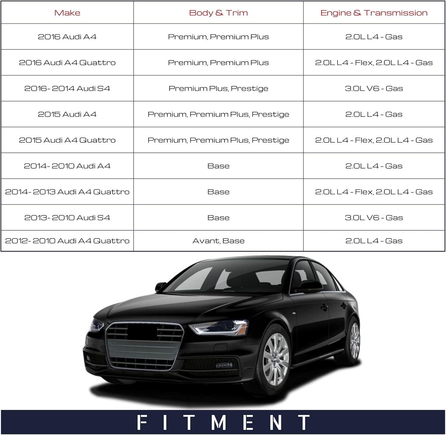 Spieg Driver Side Mirror Replacement for 2010-2016 Audi A4, A4 Quattro, S4 | Left Side View Mirror Assembly with Power Adjustment Heated Turn Signal Light | Painted Black 6 pins AU1320116