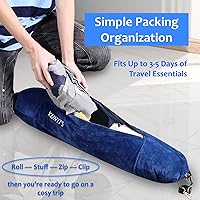 Vista 2 de Kunyi's Almohada de viaje que rellenas con ropa como equipaje de mano, se adapta a 5 días de viaje esenciales transformable multifuncional