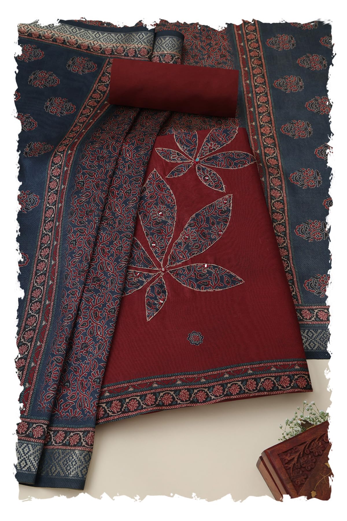 soch Womens Art Silk Ethnic Motifs Unstitched Dress Material With Mirror Work-picture-38